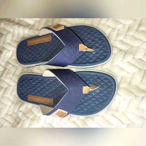 Rider Sandals, Men's sz 8, Navy & Tan. - Picture 1 of 4